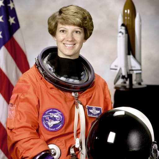NASA portrait of astronaut Eileen Collins used as the reference image for this example